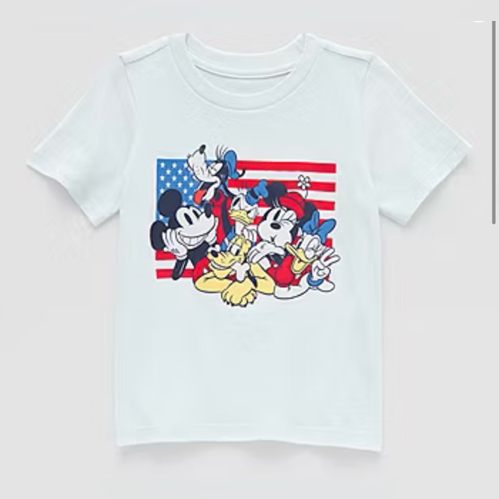 Disney Toddler Girls Minnie Mouse Flag Graphic Tee 3T BNWT